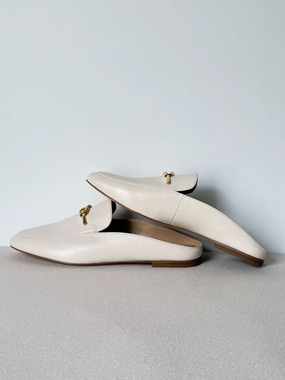 NWT Coach Sienna Leather Mule Loafers White Chalk Slip-On Size 10 C5770